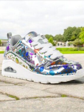 Skechers Uno Metallic Lava Silver/ Multicolored Sneakers